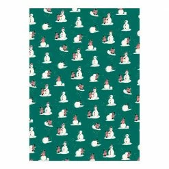 Red Cap Cards Building Snowman Gift Wrap Roll Cards + Gift Wrap