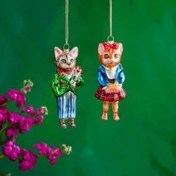 Glitterville Studios Nathalie Lete Dressed Fancy Feline Ornament