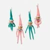 ONE HUNDRED 80 DEGREES Christmas Felt Elf Ornament In Pink / Teal 11"