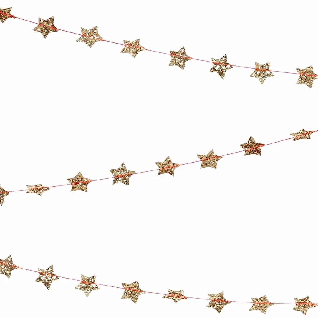 Meri Meri Party Glittered Gold Star Mini Garland 4 Meri Meri Party Glittered Gold Star Mini Garland