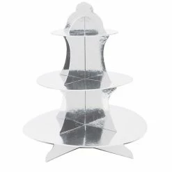 Bubblegum Market Shiny Metallic Silver Cupcake Stand