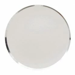 Oh Happy Day Silver Large Paper Plates 9"