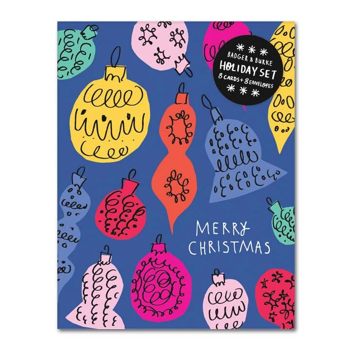Badger & Burke Retro Baubles Card Set Cards + Gift Wrap 3 Badger & Burke Retro Baubles Card Set Cards + Gift Wrap