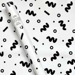 BASH Party Goods Black & White Art School Squiggle Gift Wrap Cards + Gift Wrap