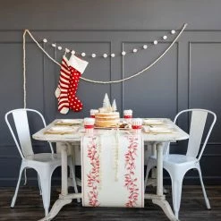 My Mind’s Eye Believe Collection Red Holly Table Runner Party