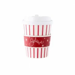 My Mind’s Eye Believe Collection Red Stripe Cozy To Go Cup Party