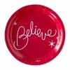 My Mind’s Eye Believe Collection Red Holiday Paper Plates 9"