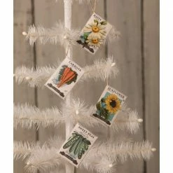 Bethany Lowe Ornaments Spring Seed Packet Ornament Set (Set Of 4)