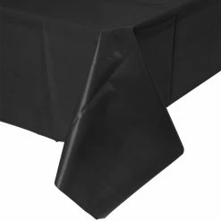 Table Coverings Black Plastic Table Cover Party