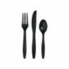 Black Plastic Cutlery Set 24ct Party