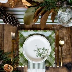 My Mind’s Eye Party Botanical Holiday Collection Green Vignette Plate Set 7