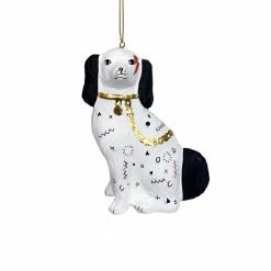Cody Foster & Co. Christmas Bow Wow Bowie Staffordshire Dog Ornament, 4.25"
