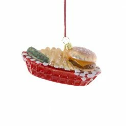 Cody Foster & Co. Christmas Burger Basket Ornament 4.25"