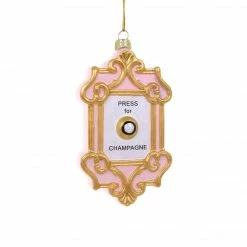 Cody Foster & Co. PREORDER: Champagne Button Ornament 5" Christmas