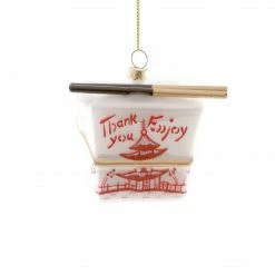 Cody Foster & Co. Christmas Chinese Food Take-Out Box Ornament 3.75"