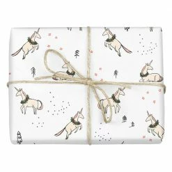 Abbie Ren Illustration Christmas Unicorn Wrapping Paper Roll Cards + Gift Wrap