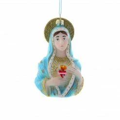 Cody Foster & Co. Sacred Heart Mary Glass Ornament 4.5"