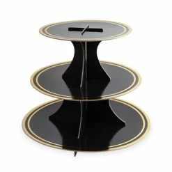 Cakewalk Party Noir / Black And Gold Paper Cupcake Stand