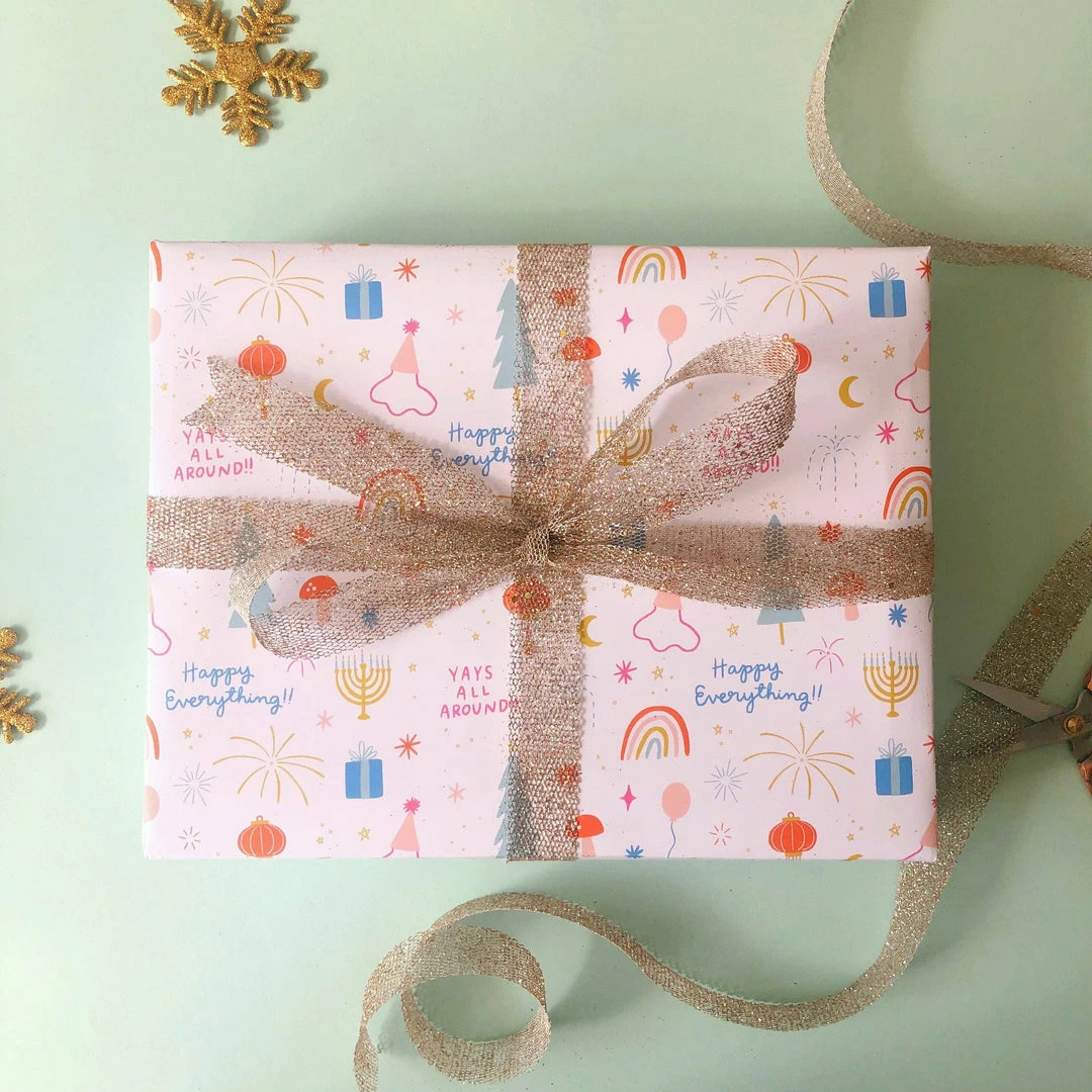 Abbie Ren Illustration Happy Everything Wrapping Paper Roll 3 Abbie Ren Illustration Happy Everything Wrapping Paper Roll