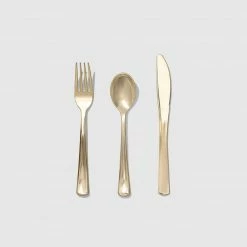Coterie Party Supplies Metallic Gold Cutlery (30 Count)