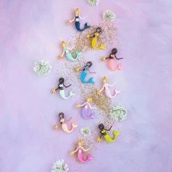 Christmas Glitterville Studios Colorful Mermaid Ornament 4.5"