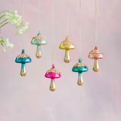 Glitterville Studios Mushroom Ornament 4" Christmas
