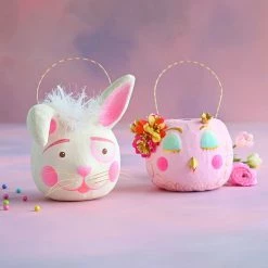 Bubblegum-market.myshopify.com Glitterville Studios Papermache Bunny Or Chick Easter Bucket Basket
