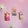 Glitterville Studios Rainbow Books Ornament 4.25" Christmas