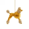 Cody Foster & Co. Christmas Gold Beaded Poodle Ornament 4.5"