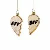Cody Foster & Co. Gold BFF Heart Ornaments 3" (Set Of 2)