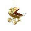 Cody Foster & Co. Gold-Leafed Baby Carriage Ornament 4"