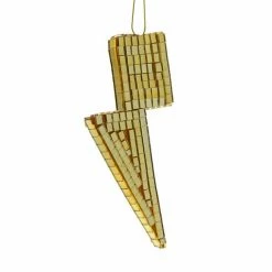 Cody Foster & Co. Gold Mirrored Lightning Bolt Ornament 5"