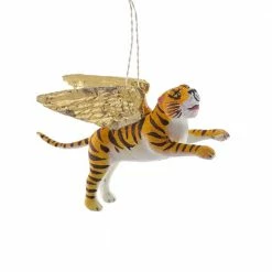 Cody Foster & Co. Christmas Winged Tiger Ornament 5"