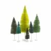 Cody Foster & Co. Green Rainbow Trees (Set Of 6) Christmas
