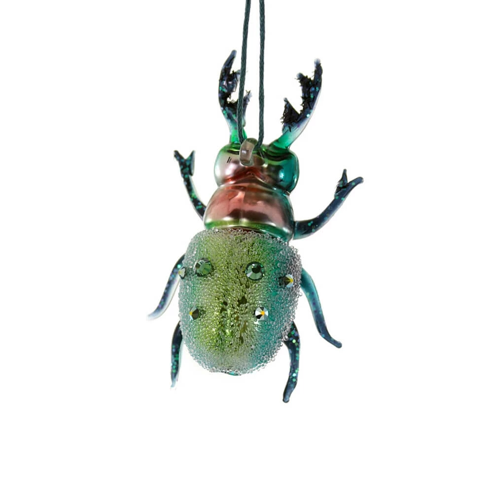 Cody Foster & Co. Green Stag Horn Beetle Ornament 4.5"