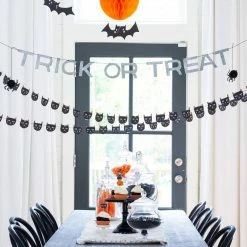My Mind’s Eye Halloween Trick Or Treat Banner W/ Pompom Spiders