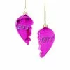 Cody Foster & Co. Christmas Hot Pink BFF Heart Ornament Set 3" (Set Of 2)