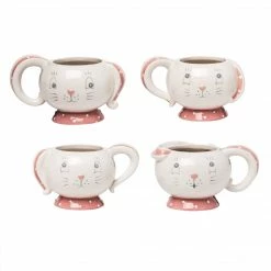 Transpac Imports Johanna Parker Easter Dottie Bunny Tea Cups (Set Of 4)