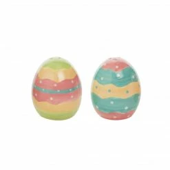 Transpac Imports PREORDER: Johanna Parker Easter Dottie Eggs In Basket Salt & Pepper Shaker Set
