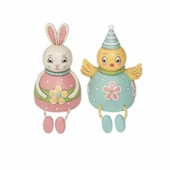 Transpac Imports Johanna Parker Easter Dottie Resin Chick & Bunny Figures (Set Of 2)