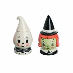 Transpac Imports PREORDER: Johanna Parker Halloween Ghost & Witch Candy Jars (Set Of 2)