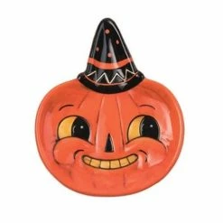 Transpac Imports Johanna Parker Halloween Character Pumpkin Face Plate