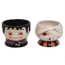 Transpac Imports PREORDER: Johanna Parker Halloween Mummy & Frankie Snack Dish (Set Of 2)