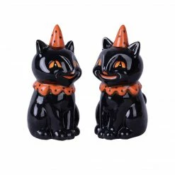 Transpac Imports PREORDER: Johanna Parker Halloween Vintage Cat Salt & Pepper Shakers
