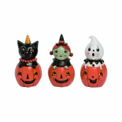 Transpac Imports PREORDER: Johanna Parker Resin Peek A Boo Pumpkin Halloween Figure