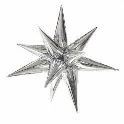 Unique Jumbo Silver Star-Burst Foil Balloon 40" Party