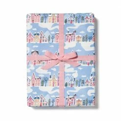 Red Cap Cards Little Pink Houses Gift Wrap Roll