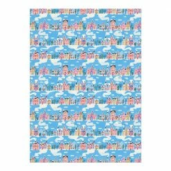 Red Cap Cards Little Pink Houses Gift Wrap Roll