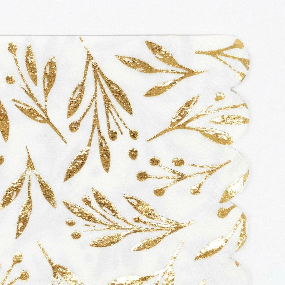Meri Meri Party Gold Leaf Large Napkins 4 Meri Meri Party Gold Leaf Large Napkins