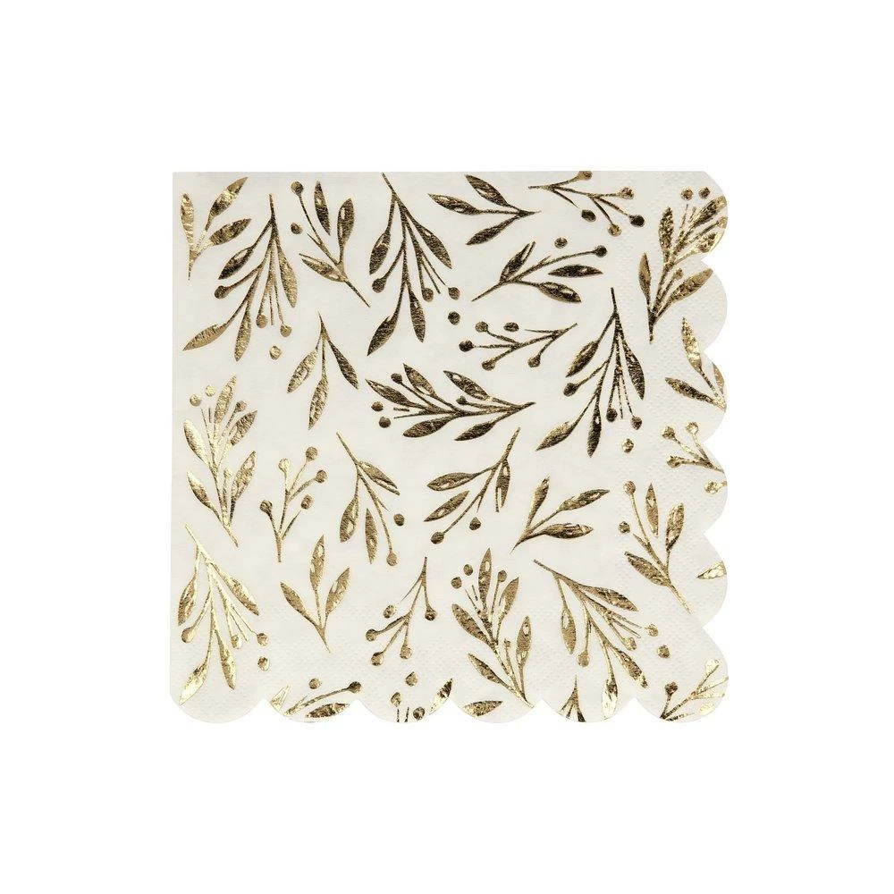 Meri Meri Party Gold Leaf Large Napkins 3 Meri Meri Party Gold Leaf Large Napkins